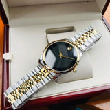 Movado Museum Classic Black Dial Two Tone Steel Strap Watch For Men - 606899 Authentic Buy Shop Now