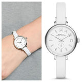 Marc Jacobs Sally White Dial White Leather Strap Watch for Women - MBM1350 Authentic Buy Shop Now