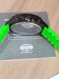 Fossil Bannon Chronograph Grey Dial Green Silicone Strap Watch for Men - BQ2501 Authentic Buy Shop Now