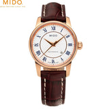 Mido Baroncelli III Automatic Silver Dial Brown Leather Strap Watch For Women - M7600.2.21.8 Authentic Buy Shop Now
