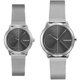 Calvin Klein Minimal Black Dial Silver Mesh Bracelet Watch for Women - K3M22123 Authentic Buy Shop Now