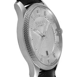 Gucci G Timeless Eryx Silver Dial Black Leather Strap Watch For Men - YA126338 Authentic Buy Shop Now
