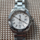 Tag Heuer Aquaracer Quartz White Dial Silver Steel Strap Watch for Men - WAY1111.BA0928 Authentic Buy Shop Now
