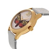 Gucci G Timeless Butterfly White Dial White Leather Strap Watch For Women - YA1264062 Authentic Buy Shop Now