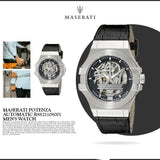 Maserati Potenza Automatic Black Dial Black Leather Strap Watch For Men - R8821108001 Authentic Buy Shop Now