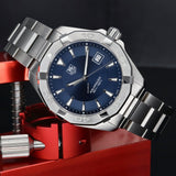 Tag Heuer Aquaracer Quartz Blue Dial Silver Steel Strap Watch for Men - WAY1112.BA0928 Authentic Buy Shop Now