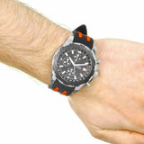Guess Octane Chronograph Black Dial Two Tone Silicone Strap Watch For Men - W1047G1 Authentic Buy Shop Now