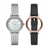 Emporio Armani Interchangeable Analog Mother of Pearl Dial Silver Steel Strap Watch For Women - AR80020 Authentic Buy Shop Now