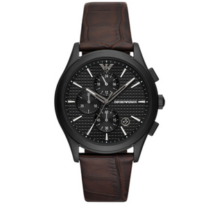 Emporio Armani Paolo Chronograph Black Dial Brown Leather Strap Watch For Men - AR11549 Authentic Buy Shop Now