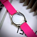 Michael Kors Janelle Quartz Pink Dial Pink Rubber Strap Watch For Women - MK7349 Authentic Buy Shop Now