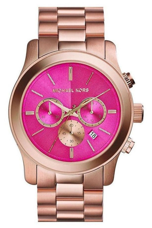 Michael Kors Runway Pink Dial Rose Gold Steel Strap Watch for Women - MK5931 Authentic Buy Shop Now