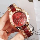 Michael Kors Bradshaw Burgundy Dial Two Tone Steel Strap Watch for Women - MK6270 Authentic Buy Shop Now