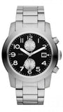 Marc Jacobs Larry Chronograph Black Dial Silver Steel Strap Watch for Men - MBM5050 Authentic Buy Shop Now