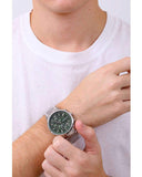 Emporio Armani Renato Chronograph Green Dial Silver Steel Strap Watch For Men - AR11507 Authentic Buy Shop Now