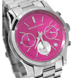 Michael Kors Runway Chronograph Pink Dial Silver Steel Strap Watch for Women - MK6160 Authentic Buy Shop Now