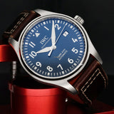 IWC Pilot's Mark XVIII Le Petit Prince Blue Dial Brown Leather Strap Watch for Men - IW327004 Authentic Buy Shop Now