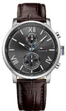 Tommy Hilfiger Aiden Quartz Black Dial Brown Leather Strap Watch for Men - 1791309 Authentic Buy Shop Now