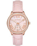 Michael Kors Sage Three-Hand Mother of Pearl Pink Dial Pink Leather Strap Watch for Women - MK4820 Authentic Buy Shop Now