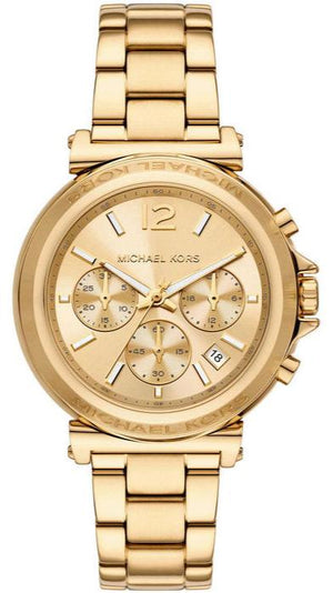 Michael Kors Maren Chronograph Gold Dial Gold Steel Strap Watch for Women - MK7493 Authentic Buy Shop Now