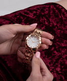 Guess Crystalline Diamonds Silver Dial Rose Gold Steel Strap Watch for Women - GW0114L3 Authentic Buy Shop Now