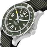 Breitling Superocean Automatic 44mm Outerknown Green Dial Green Nylon Strap Watch for Men - A17367A11L1W1 Authentic Buy Shop Now
