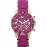Marc Jacobs Rock Chronograph Purple Dial Purple Silicone Strap Watch for Women - MBM2576 Authentic Buy Shop Now