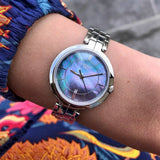 Tissot T Lady Flamingo Mother of Pearl Blue Dial Silver Steel Strap Watch For Women - T094.210.11.121.00 Authentic Buy Shop Now