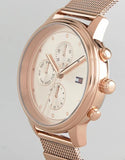Tommy Hilfiger Blake Chronograph Rose Gold Dial Rose Gold Mesh Bracelet Watch For Women - 1781907 Authentic Buy Shop Now
