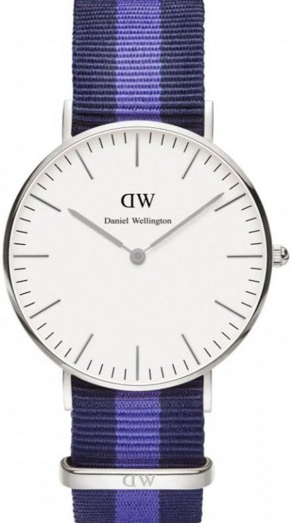 Daniel Wellington Classic Swansea White Dial Two Tone NATO Strap Watch For Women - DW00100048 Authentic Buy Shop Now