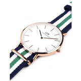 Daniel Wellington Classic Nottingham White Dial Two Tone NATO Strap Watch For Men - 0108DW Authentic Buy Shop Now