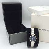 Emporio Armani Gianni T Bar Quartz Blue Dial Two Tone Steel Strap Watch For Women - AR11222 Authentic Buy Shop Now