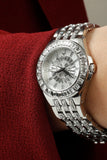 Bulova Phantom Crystal Silver Dial Silver Steel Strap Watch for Men - 96A236 Authentic Buy Shop Now