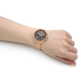 Fossil Neutra Chronograph Mother of Pearl Brown Dial Rose Gold Steel Strap Watch for Women - ES5218 Authentic Buy Shop Now