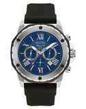 Bulova Marine Star Blue Dial Black Silicone Strap Watch for Men - 98B258 Authentic Buy Shop Now