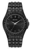 Bulova Crystal Collection Phantom Black Dial Black Steel Strap Watch for Men - 98A240 Authentic Buy Shop Now