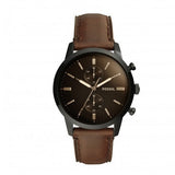 Fossil Townsman Chronograph Black Dial Brown Leather Strap Watch for Men - FS5437 Authentic Buy Shop Now