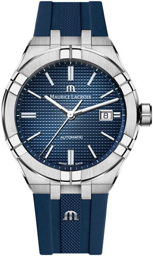 Maurice Lacroix Aikon Automatic Date Blue Dial Blue Silicone Strap Watch For Men - AI6008-SS000-430-4 Authentic Buy Shop Now