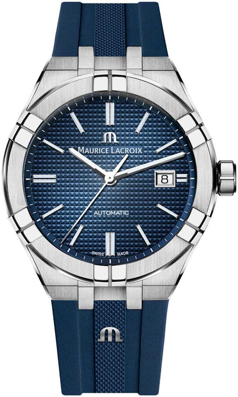 Maurice Lacroix Aikon Automatic Date Blue Dial Blue Silicone Strap Watch For Men - AI6008-SS000-430-4 Authentic Buy Shop Now