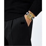 Versace Dominus Chronograph Gold Dial Black Silicone Strap Watch For Men - VE6H00223 Authentic Buy Shop Now