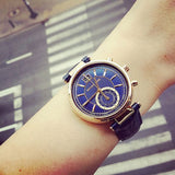 Michael Kors Sawyer Blue Dial Blue Leather Strap Watch for Women - MK2425 Authentic Buy Shop Now