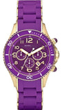 Marc Jacobs Rock Chronograph Purple Dial Purple Silicone Strap Watch for Women - MBM2549 Authentic Buy Shop Now