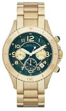 Marc Jacobs Rock Chronograph Green Dial Gold Steel Strap Watch for Women - MBM3252 Authentic Buy Shop Now