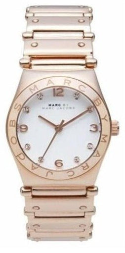 Marc Jacobs Amy White Dial Rose Gold Steel Strap Watch for Women - MBM8559 Authentic Buy Shop Now