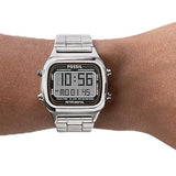 Fossil Retro Digital Silver Dial Silver Steel Strap Watch for Men - FS5844 Authentic Buy Shop Now