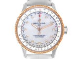 Breitling Navitimer Automatic 35 Mother of Pearl Dial White Leather Strap Watch for Women - U17395211A1P3 Authentic Buy Shop Now