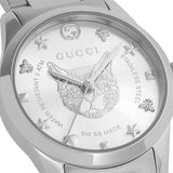 Gucci G Timeless Quartz Silver Dial Silver Steel Strap Watch For Women - YA126595 Authentic Buy Shop Now