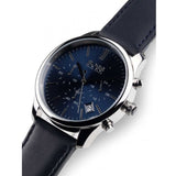 Hugo Boss Time One Blue Dial Black Leather Strap Watch for Men - 1513431 Authentic Buy Shop Now