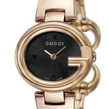 Gucci Guccissima Collection Quartz Black Dial Rose Gold Steel Strap Watch For Women - YA134509 Authentic Buy Shop Now