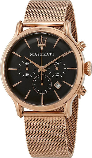 Maserati Epoca Black Dial Gold Mesh Bracelet Watch For Men - R8873618005 Authentic Buy Shop Now