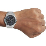 Guess Horizon Chronograph Quartz Blue Dial Silver Steel Strap Watch for Men - W0379G3 Authentic Buy Shop Now